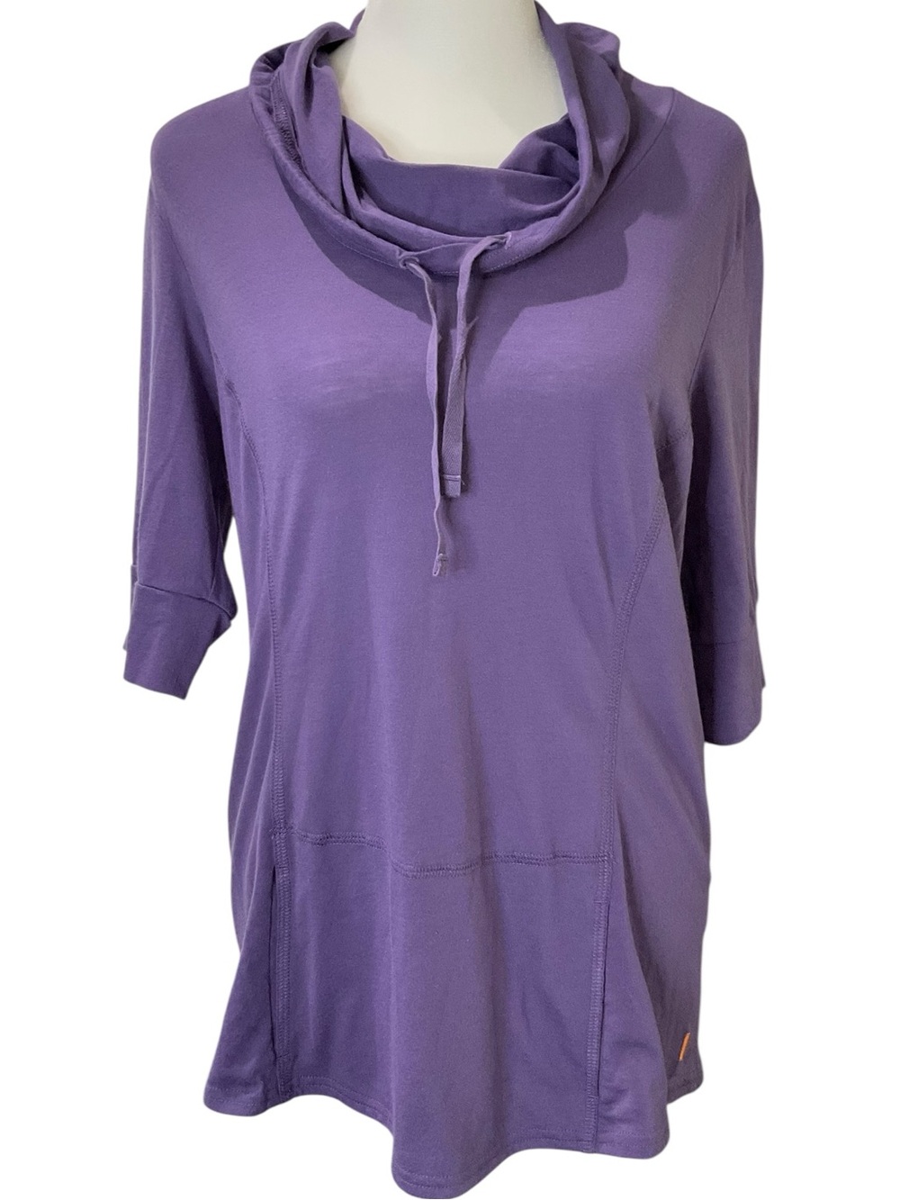 Lucy Purple Cowl Neck Tunic Athleisure Top Medium
